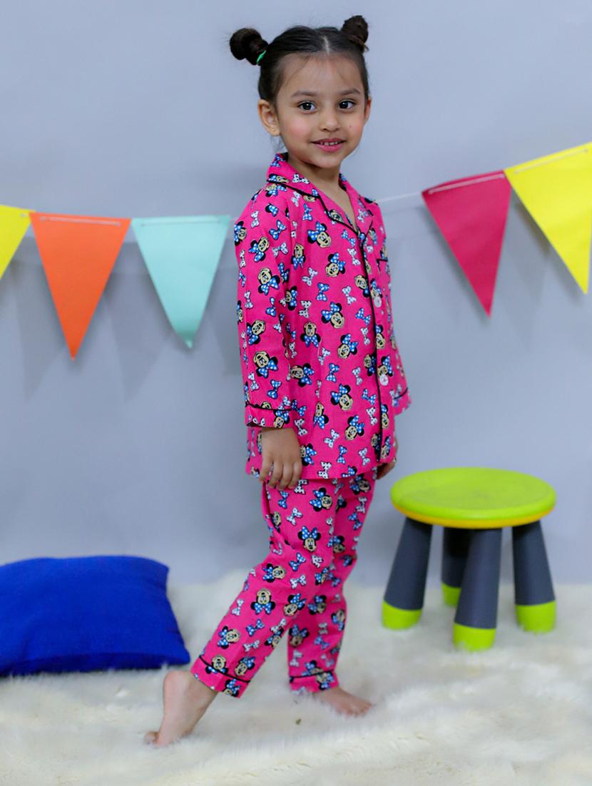 girls printed long sleeves pyjama set - 21555763 - Standard Image - 2