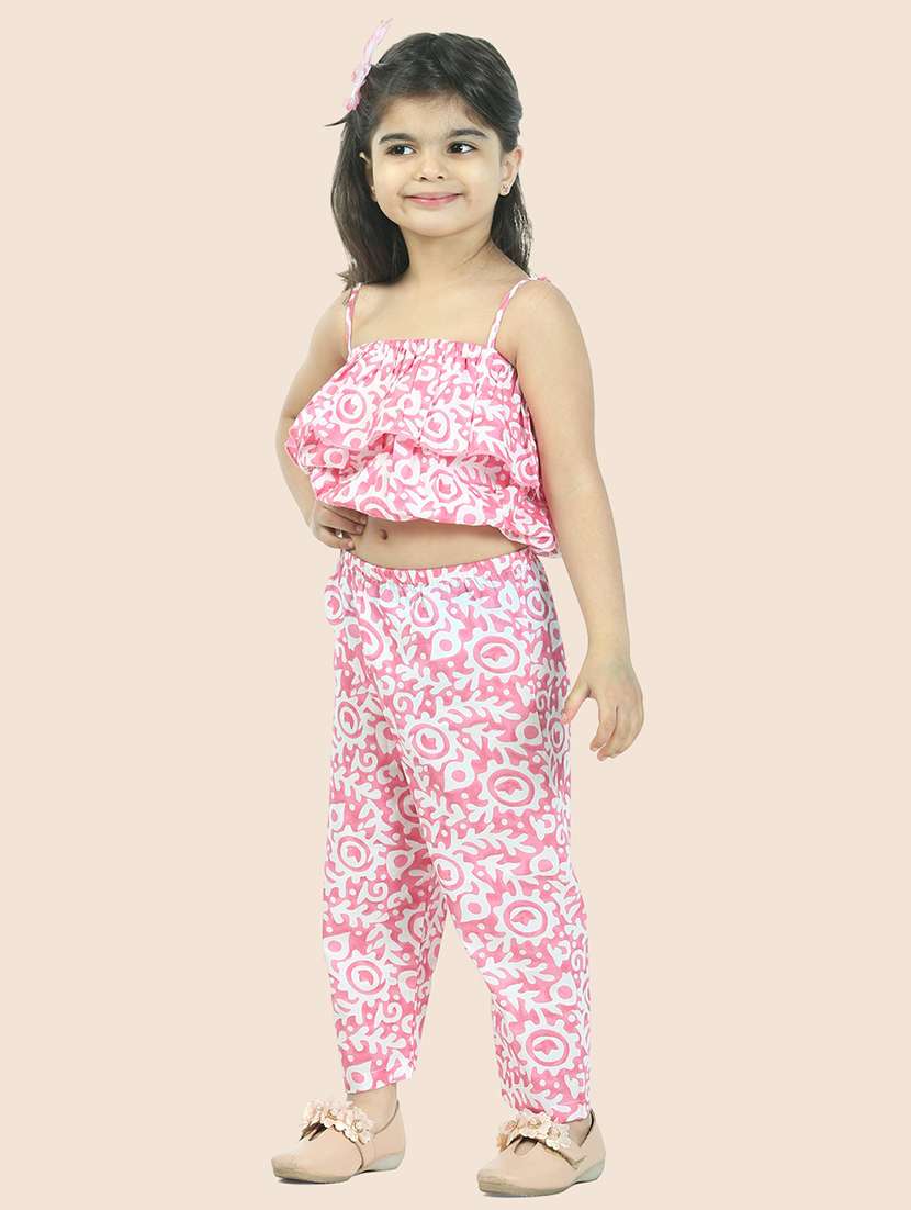 girls printed sleeveless full length set - 21555766 - Standard Image - 2