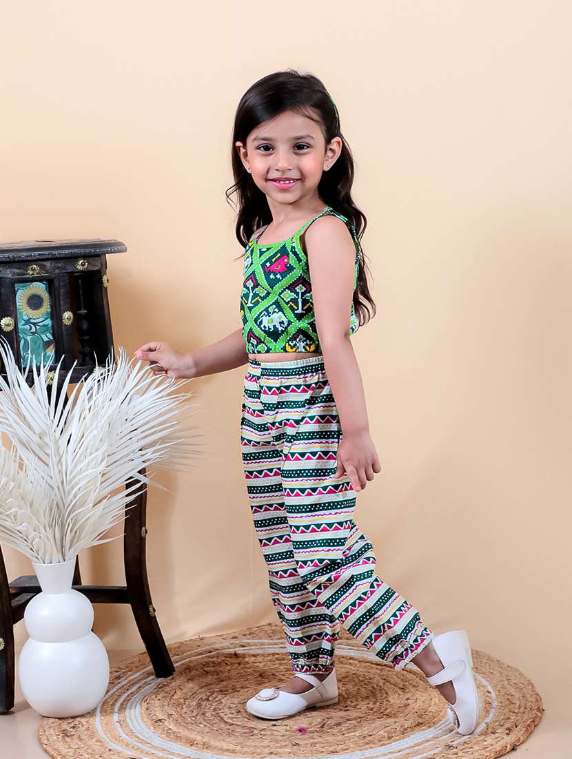 girls printed sleeveless full length set - 21555774 - Standard Image - 2