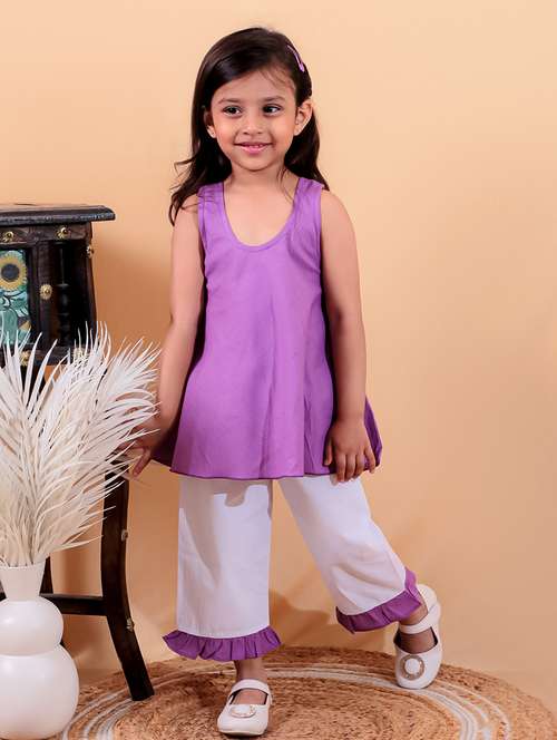 girls printed sleeveless full length set - 21555777 -  Standard Image - 0