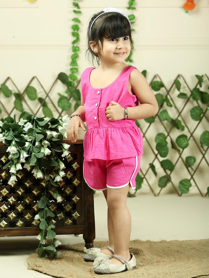 girls striped sleeveless top & shorts set - 21555787 - Standard Image - 2