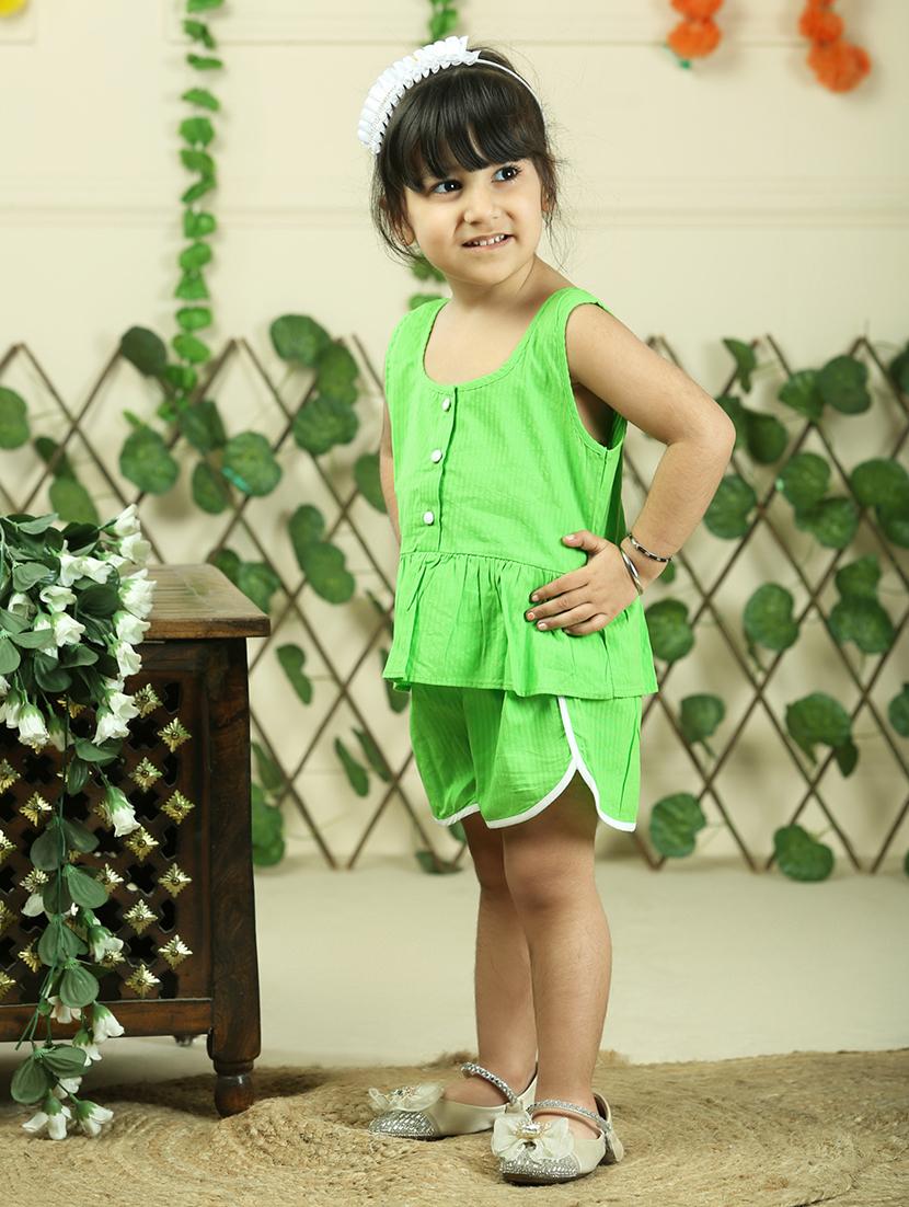 girls striped sleeveless top & shorts set - 21555788 - Standard Image - 2