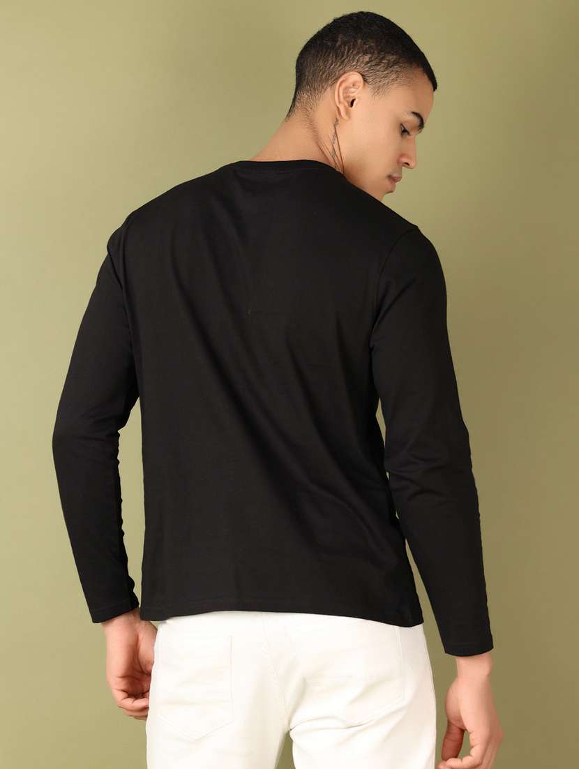 men black chest print long sleeve t-shirt - 21555794 -  Standard Image - 2