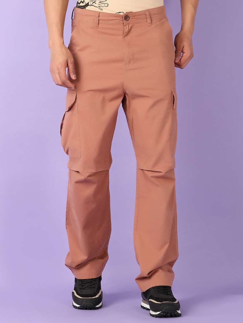 men peach solid cargo
