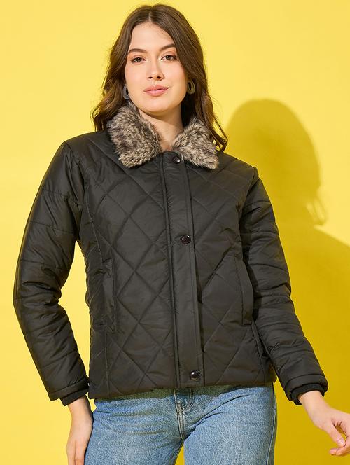 women solid long sleeve quilted jacket  - 21555876 -  Standard Image - 0