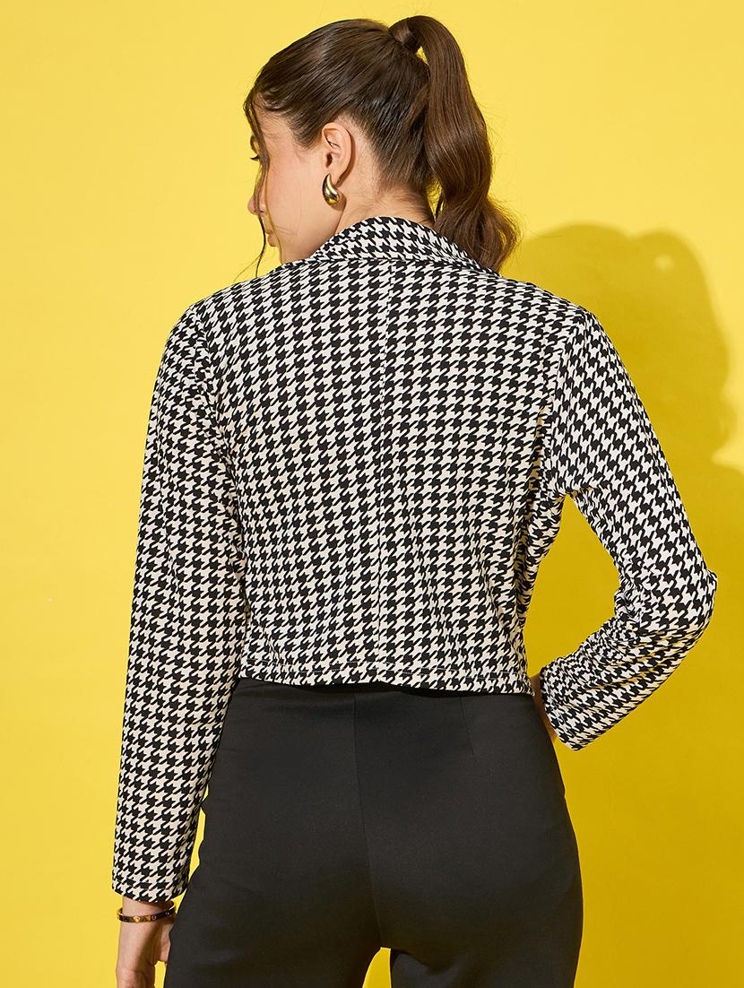 women printed long sleeves blazer - 21555904 - Standard Image - 2