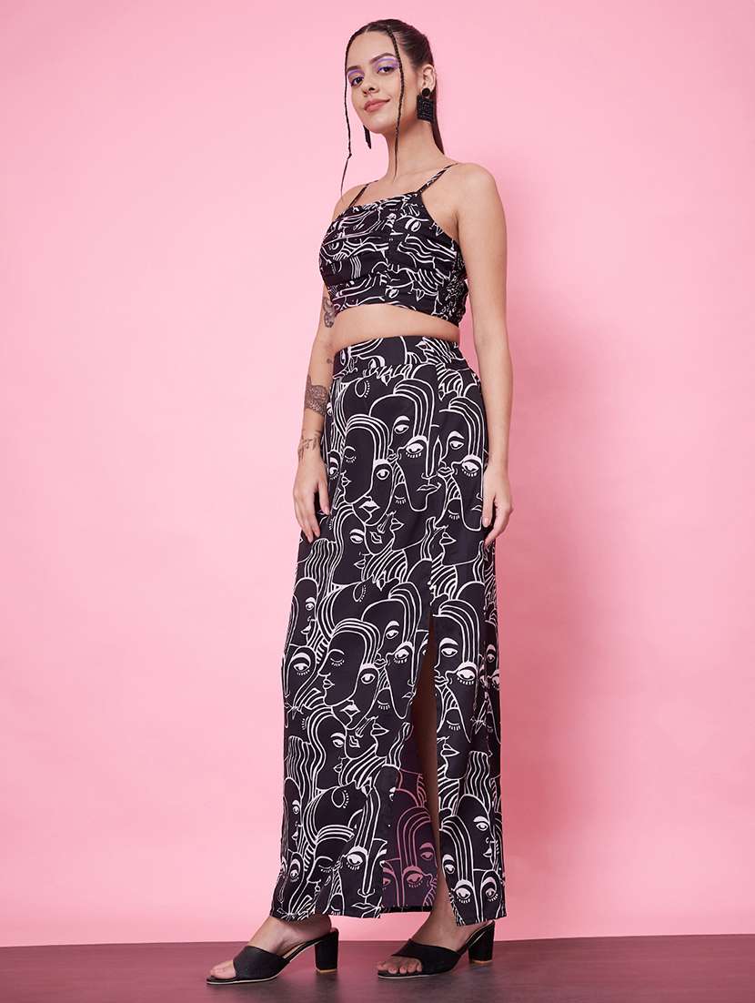 women printed top & skirt co-ord set - 21555934 -  Standard Image - 2