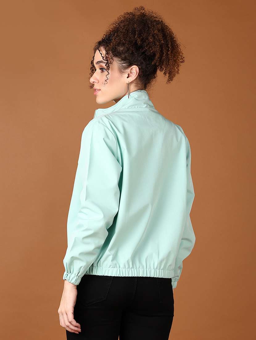 women solid long sleeve windcheater jacket - 21556083 -  Standard Image - 2