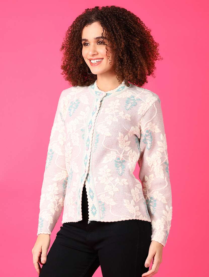 women self designed long sleeves cardigan - 21556113 -  Standard Image - 2