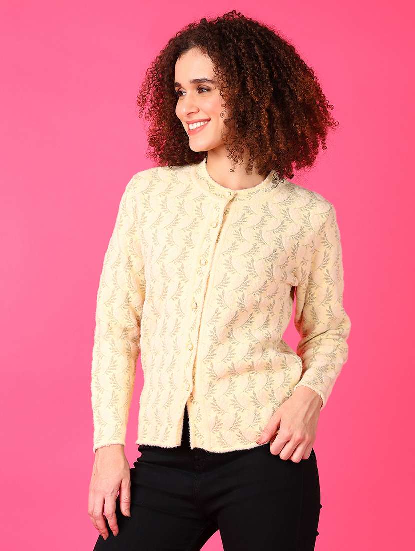 women self designed long sleeves cardigan - 21556114 -  Standard Image - 2