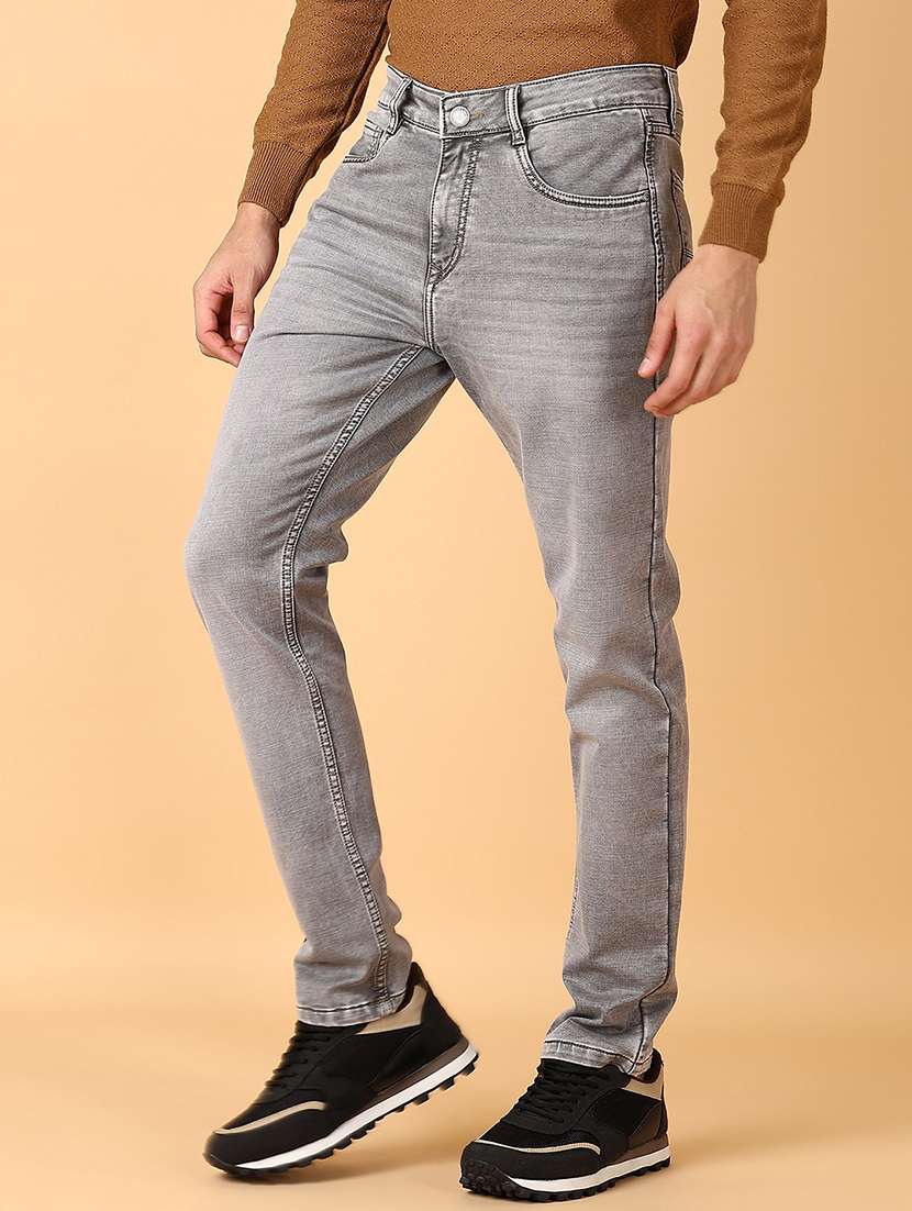 men plain mid rise denim jean - 21556309 - Standard Image - 2