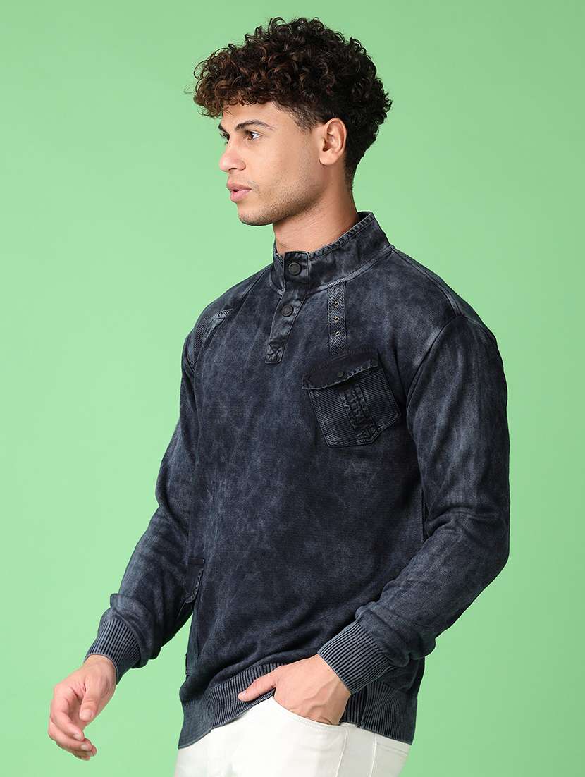 men printed long sleeve regular fit pullover - 21556332 -  Standard Image - 2