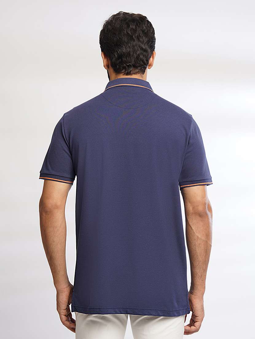 men solid polo neck t-shirt - 21556425 - Standard Image - 2
