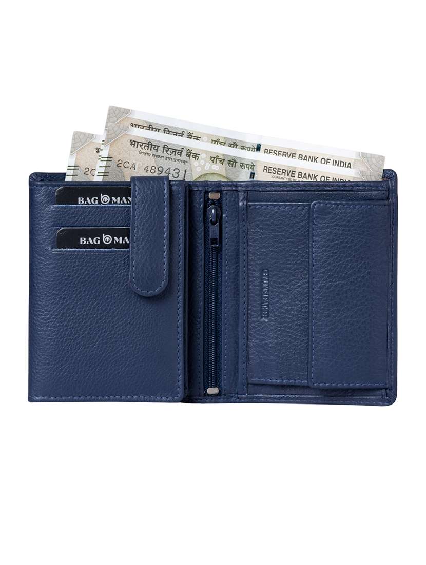 blue genuine leather wallet - 21556705 -  Standard Image - 2