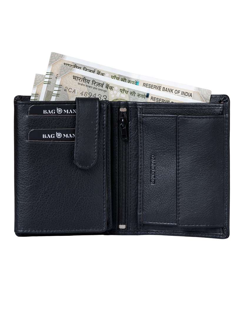 black genuine leather wallet - 21556706 -  Standard Image - 2