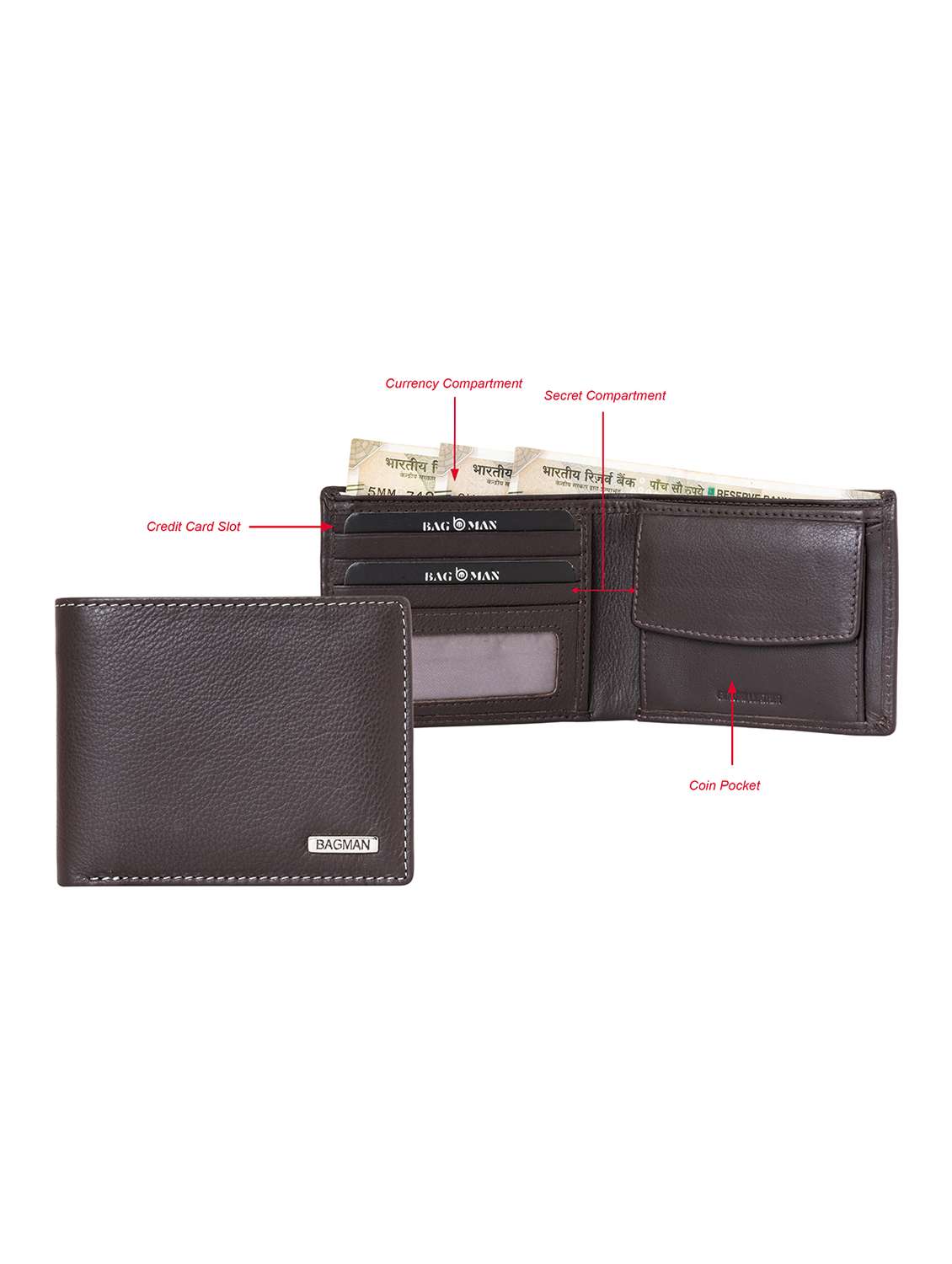 brown genuine leather wallet - 21556724 - Standard Image - 2