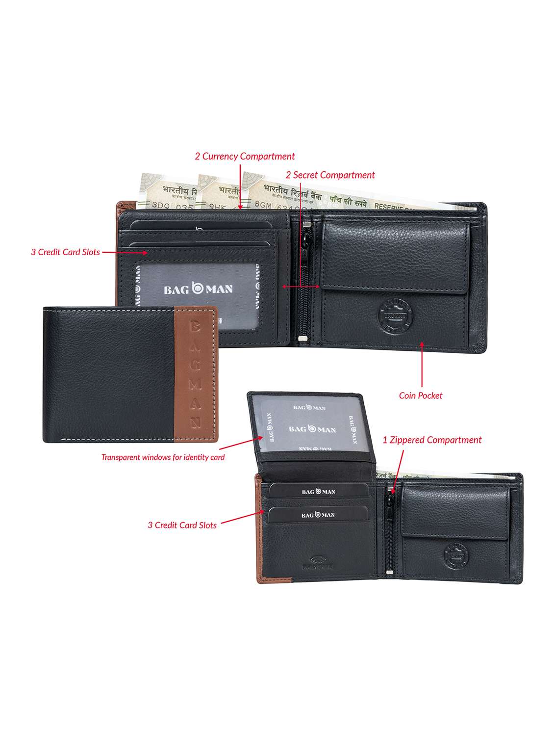 black genuine leather wallet - 21556796 -  Standard Image - 2