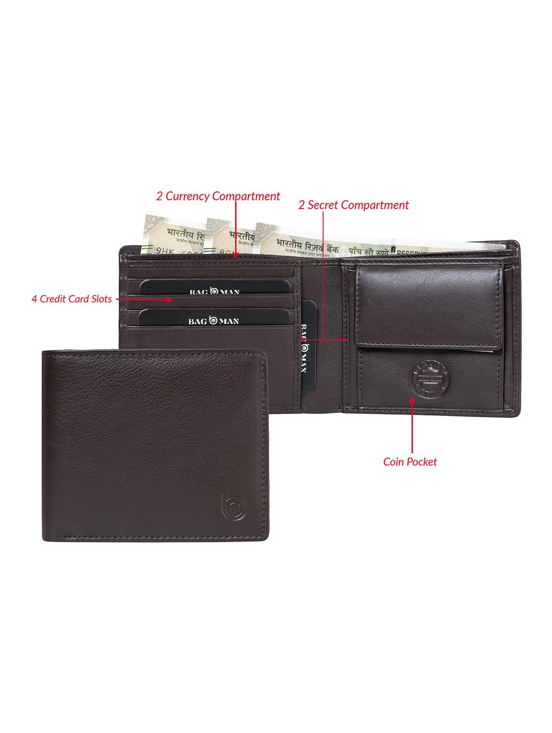 brown genuine leather wallet - 21556815 - Standard Image - 2