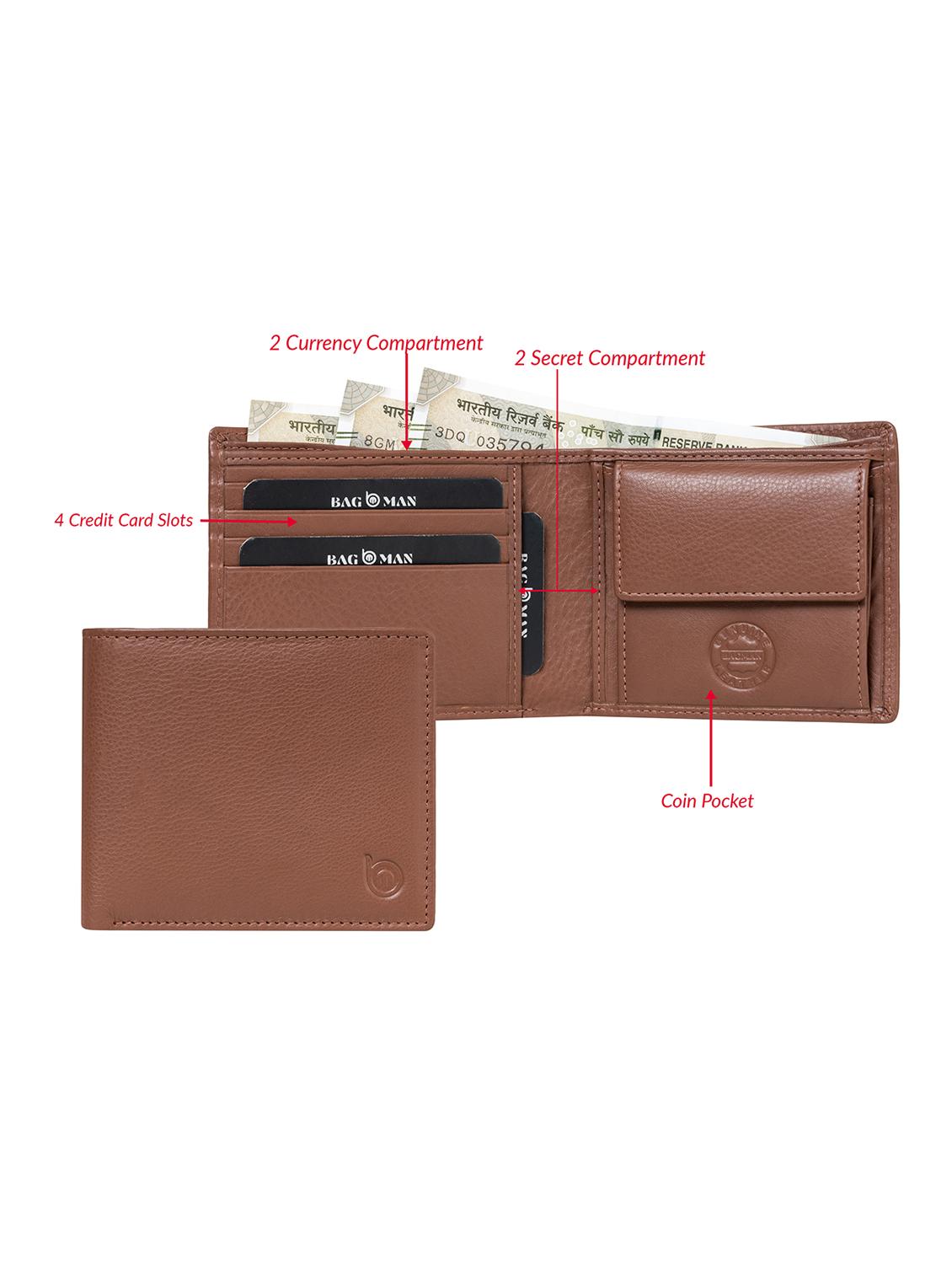 tan genuine leather wallet - 21556817 - Standard Image - 2