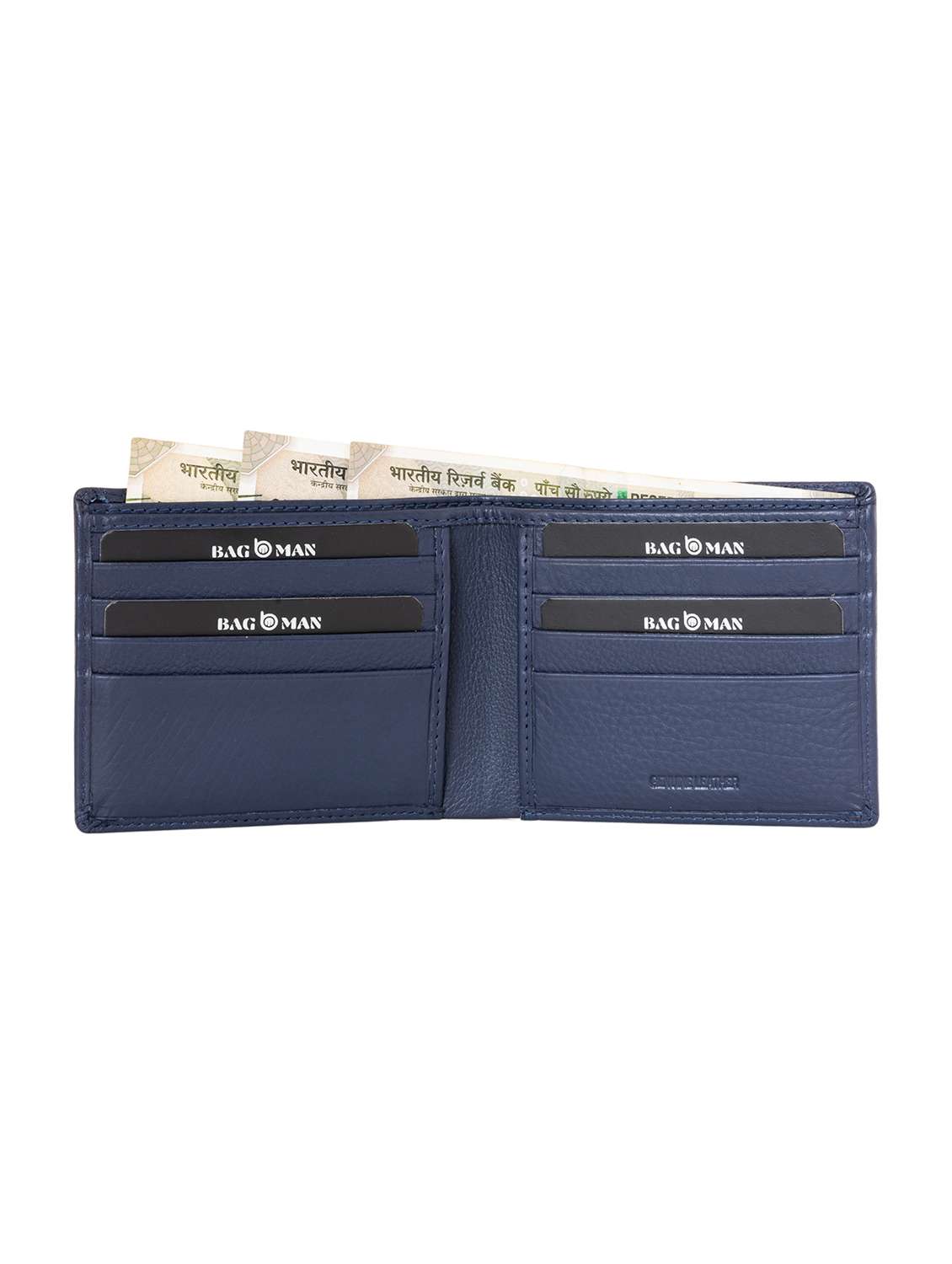 blue genuine leather wallet - 21556825 - Standard Image - 2