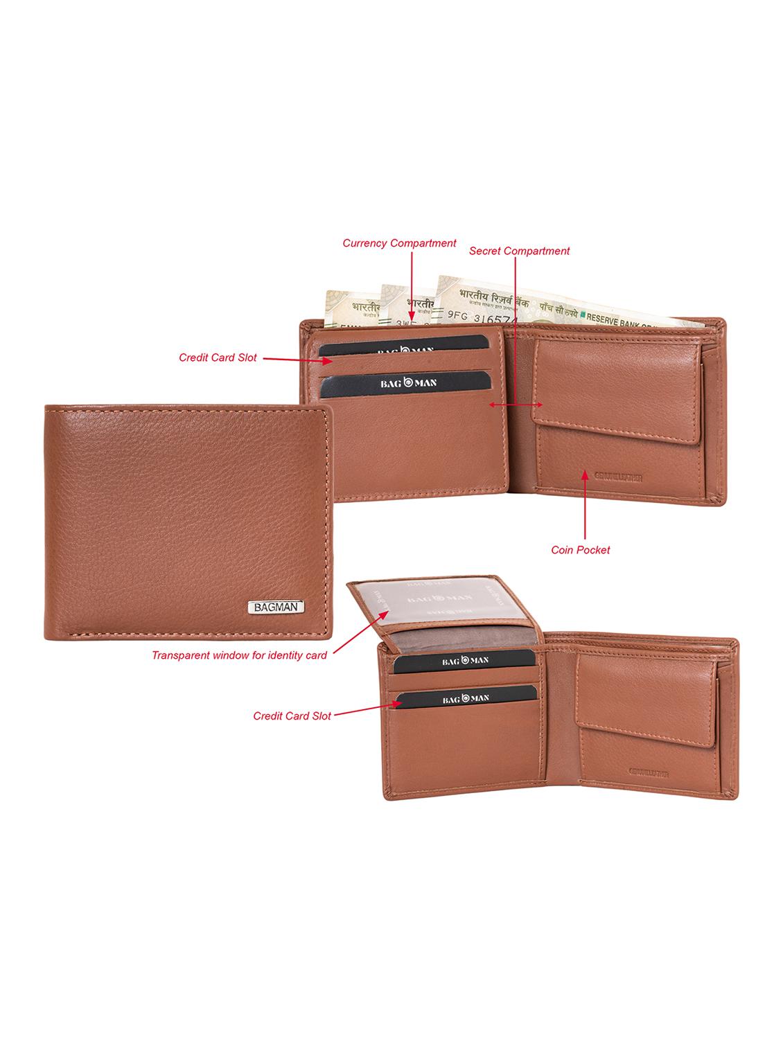 tan genuine leather wallet - 21556829 - Standard Image - 2