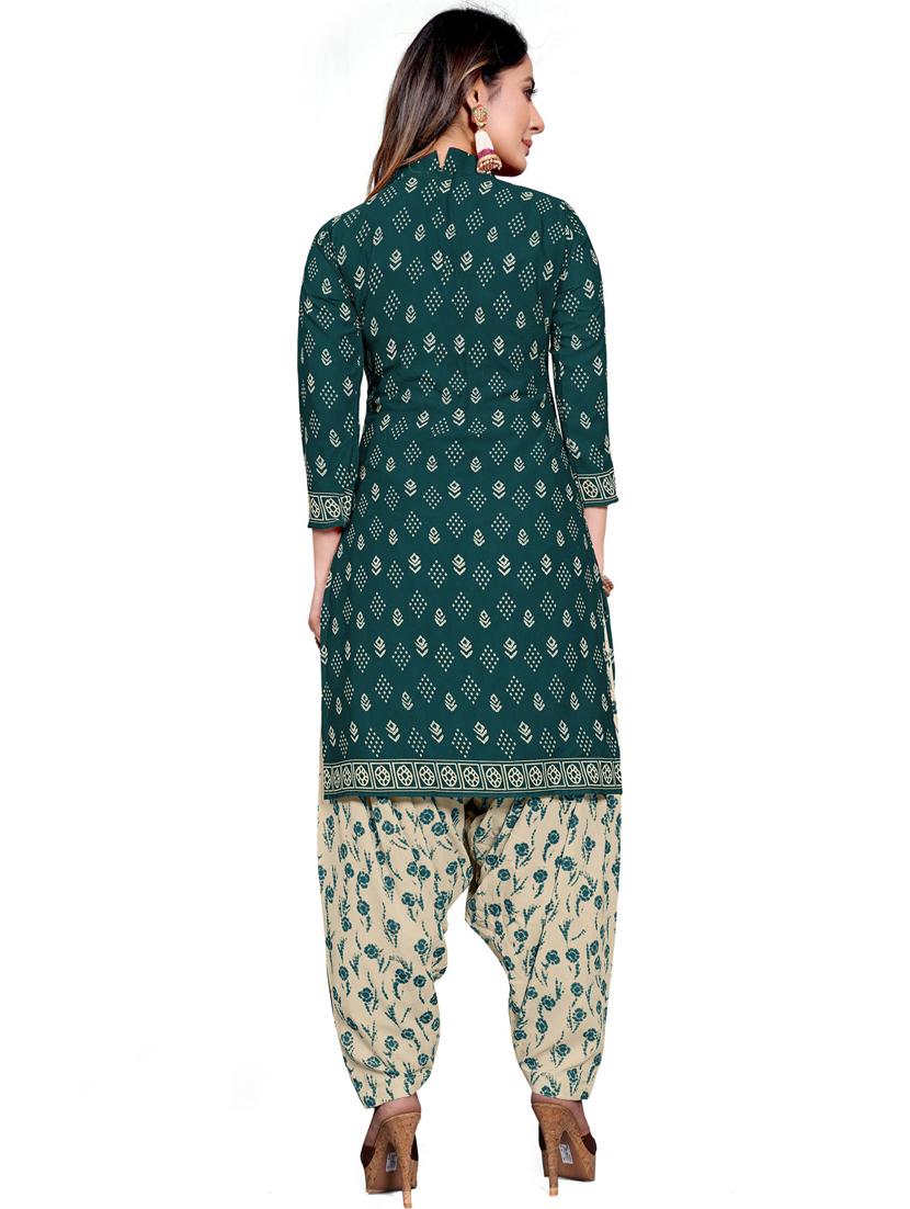 women green printed unstitched suit - 21557142 - Standard Image - 2