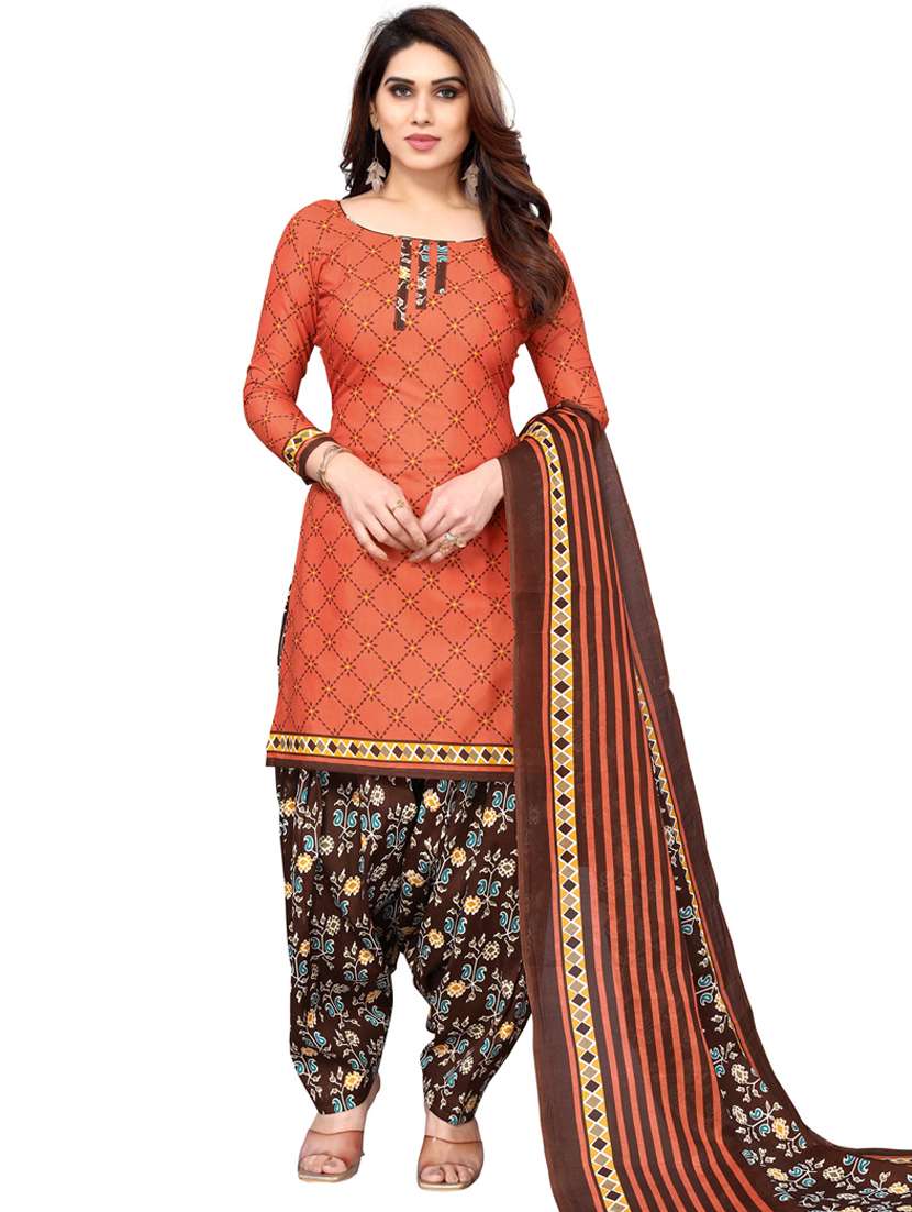 women printed unstitched suit set