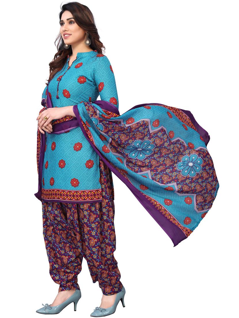 women printed unstitched suit set - 21557182 - Standard Image - 2