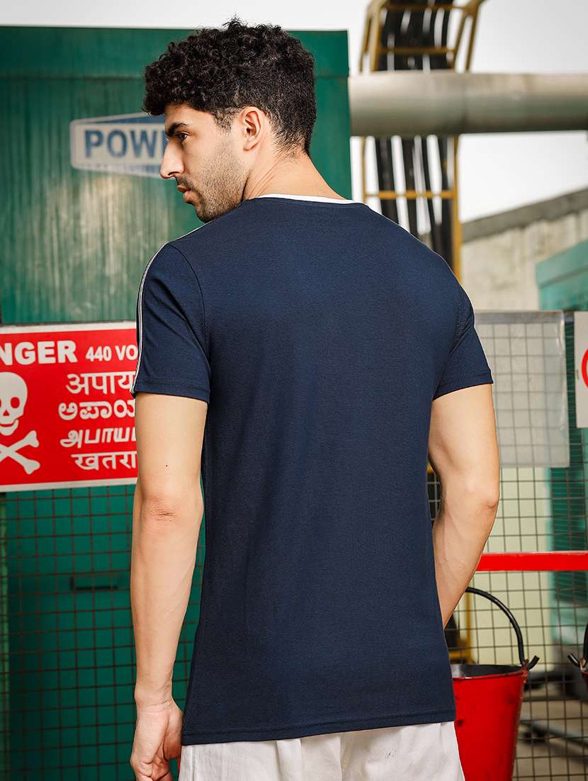 men front print round neck t-shirt - 21557429 - Standard Image - 2