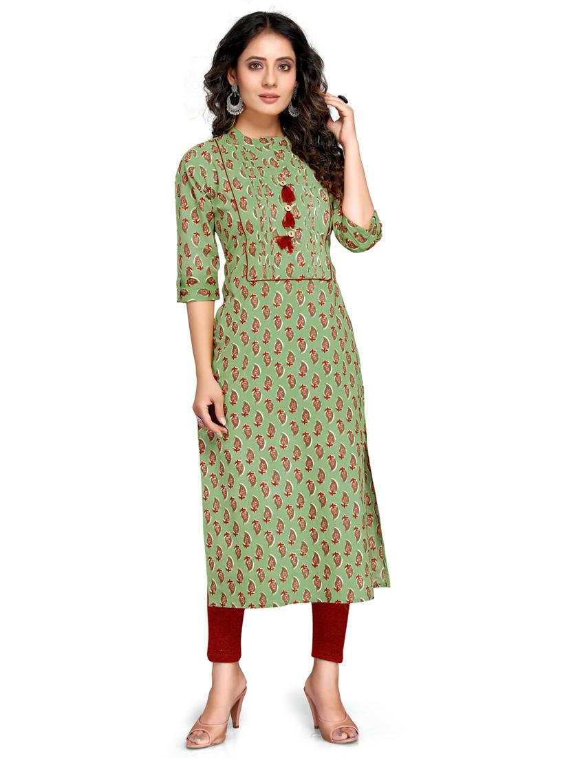 women three quarter sleeve straight kurta - 21557624 - Zoom Image - 0