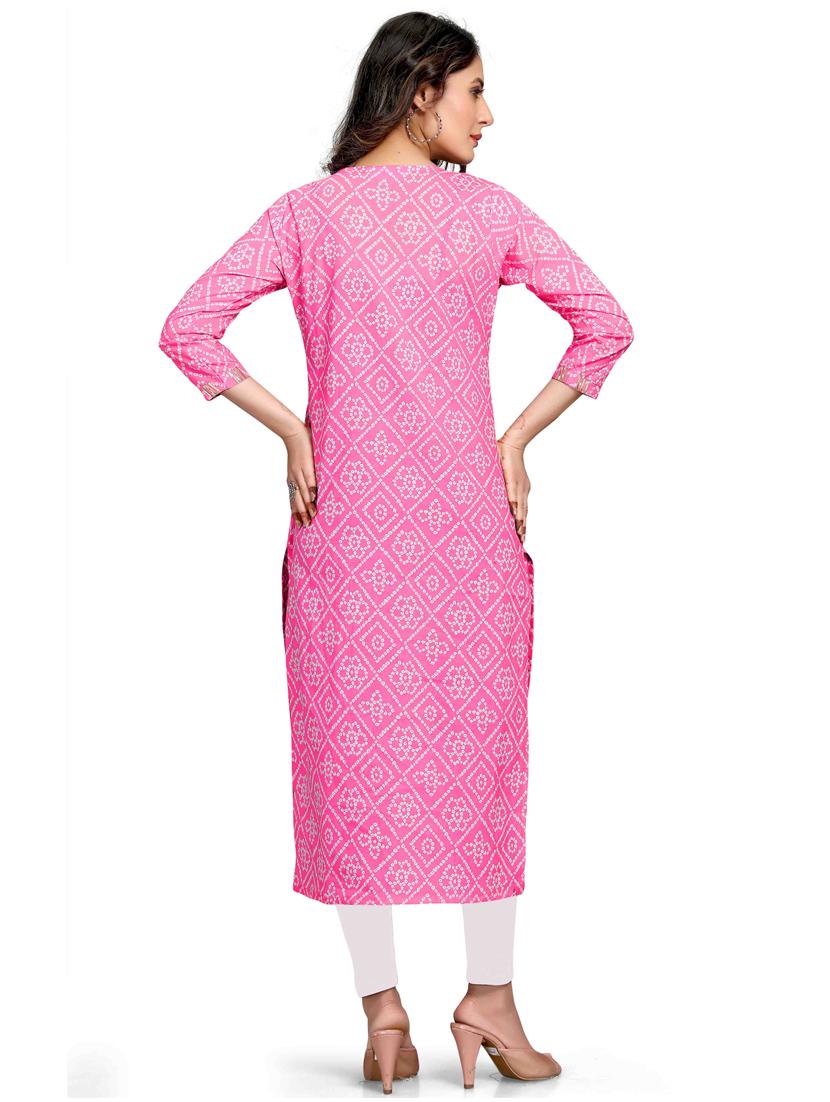 women round neck printed straight kurta - 21557706 - Standard Image - 2