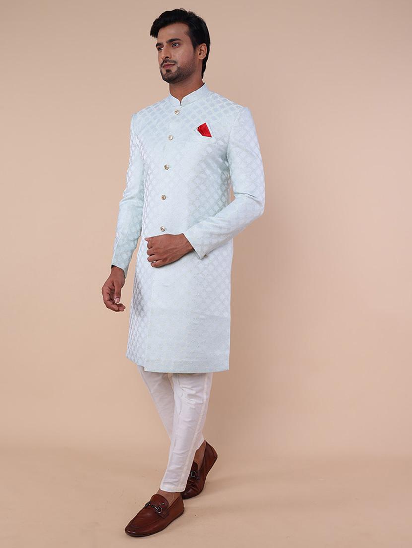 men self design long sleeves sherwani set - 21558052 - Standard Image - 2