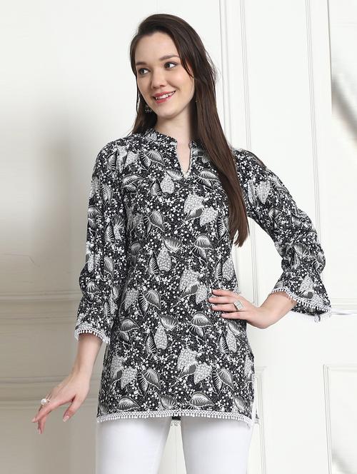 women printed three quarter sleeve kurti - 21558109 - Standard Image - 0