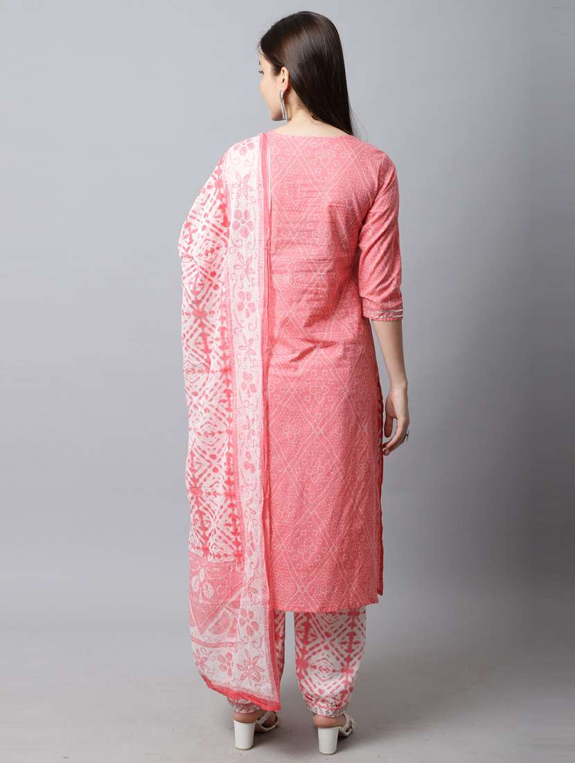women bandhani printed kurta salwar set with dupatta - 21558132 -  Standard Image - 2