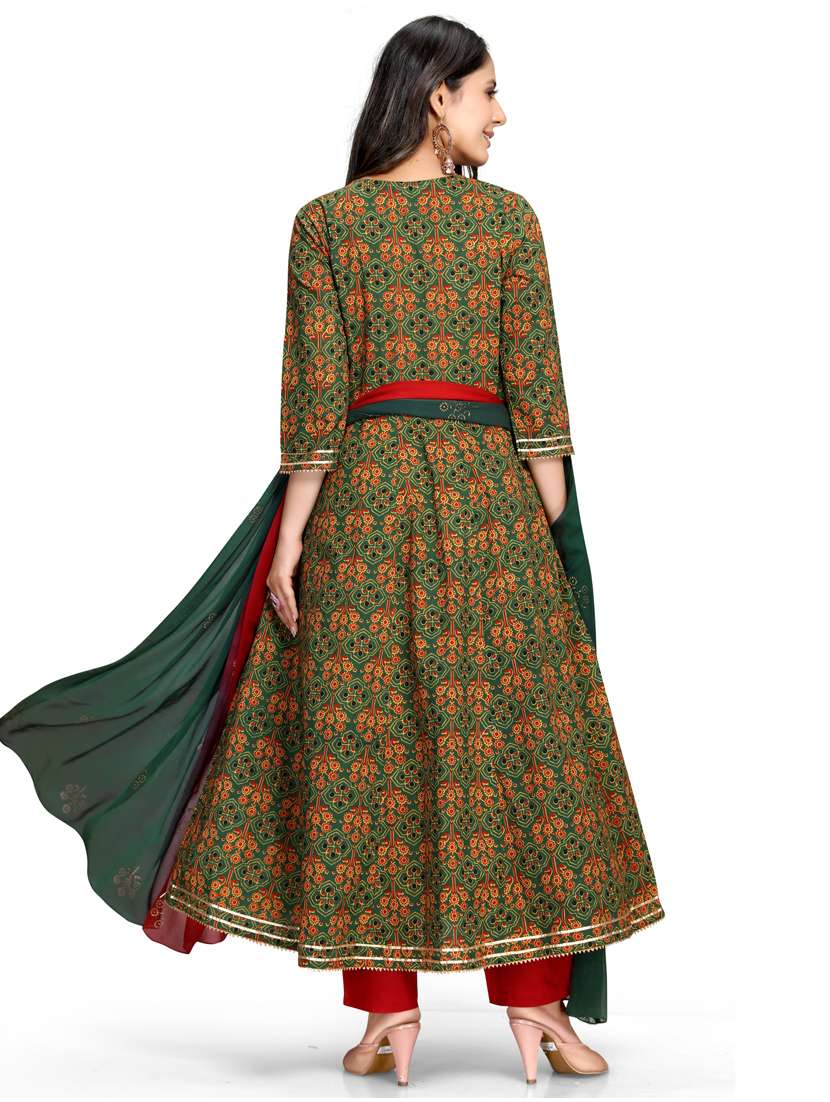 women three quarter sleeve kurta pant with dupatta set - 21558139 -  Standard Image - 2