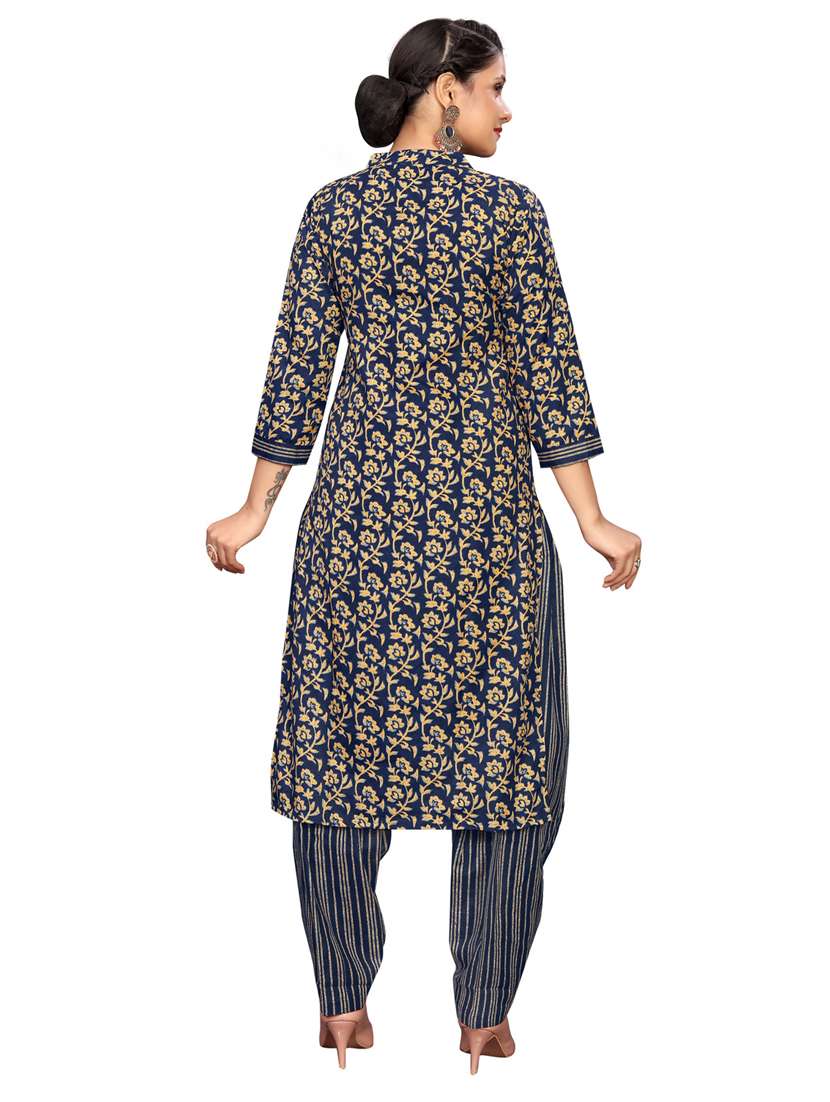 women three quarter sleeve kurta salwar with dupatta set - 21558152 -  Standard Image - 2