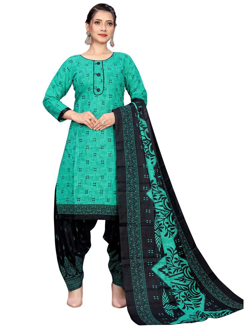 women three quarter sleeve kurta salwar with dupatta set