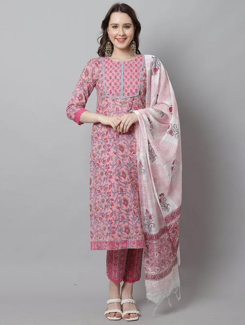 women floral printed kurta pant set with dupatta - 21558275 - Standard Image - 0