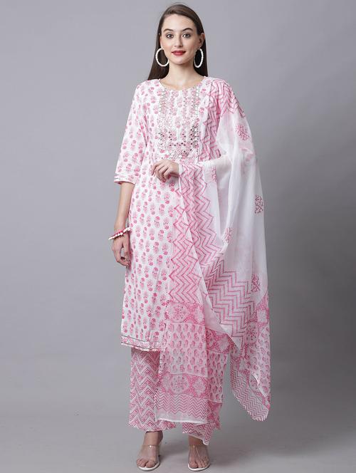 women floral printed kurta pant set with dupatta - 21558289 - Standard Image - 0