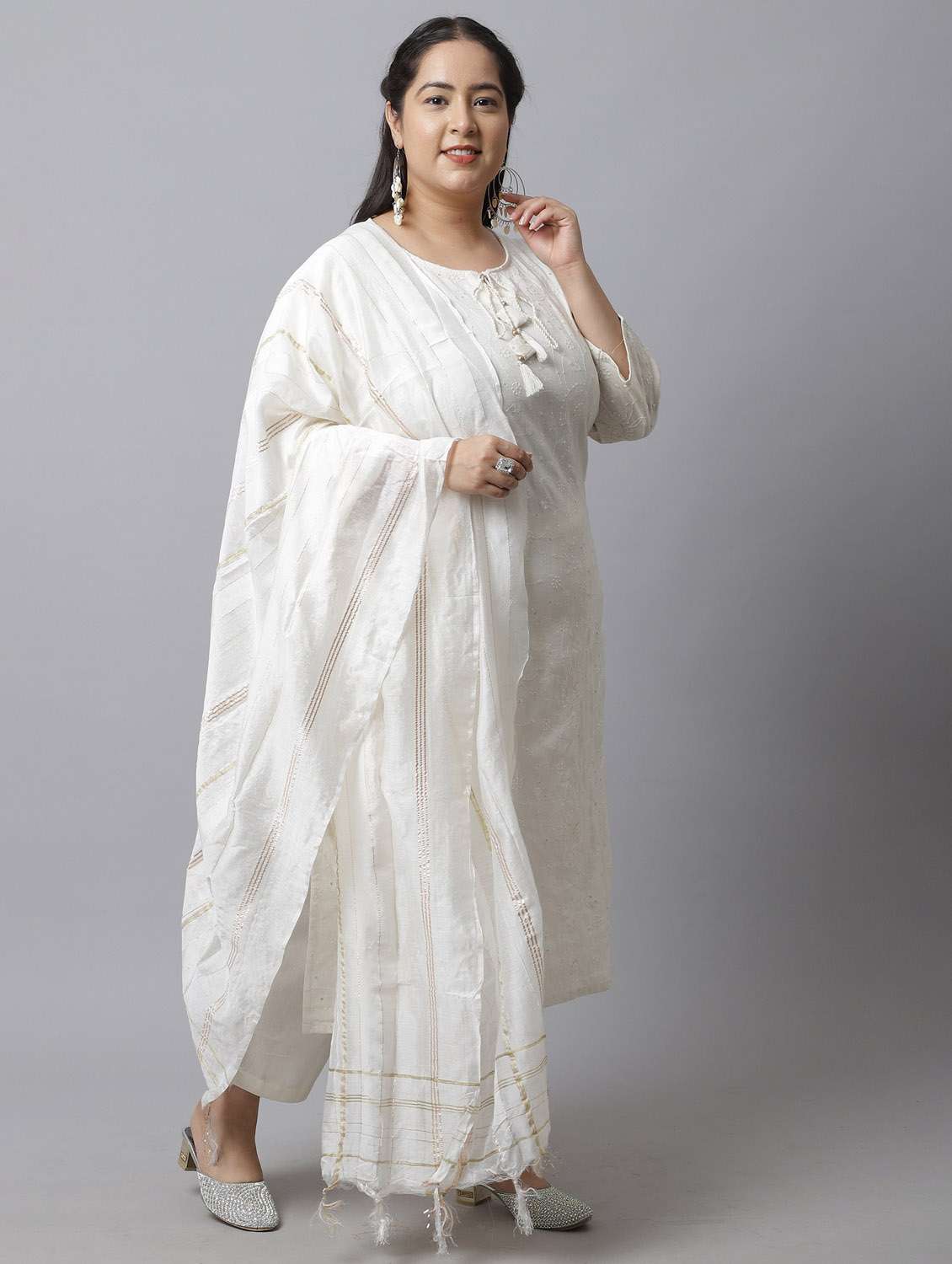 women embroidered kurta palazzo set with dupatta - 21558368 -  Standard Image - 2