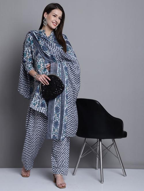 women printed kurta salwar set with dupatta - 21558509 - Standard Image - 0