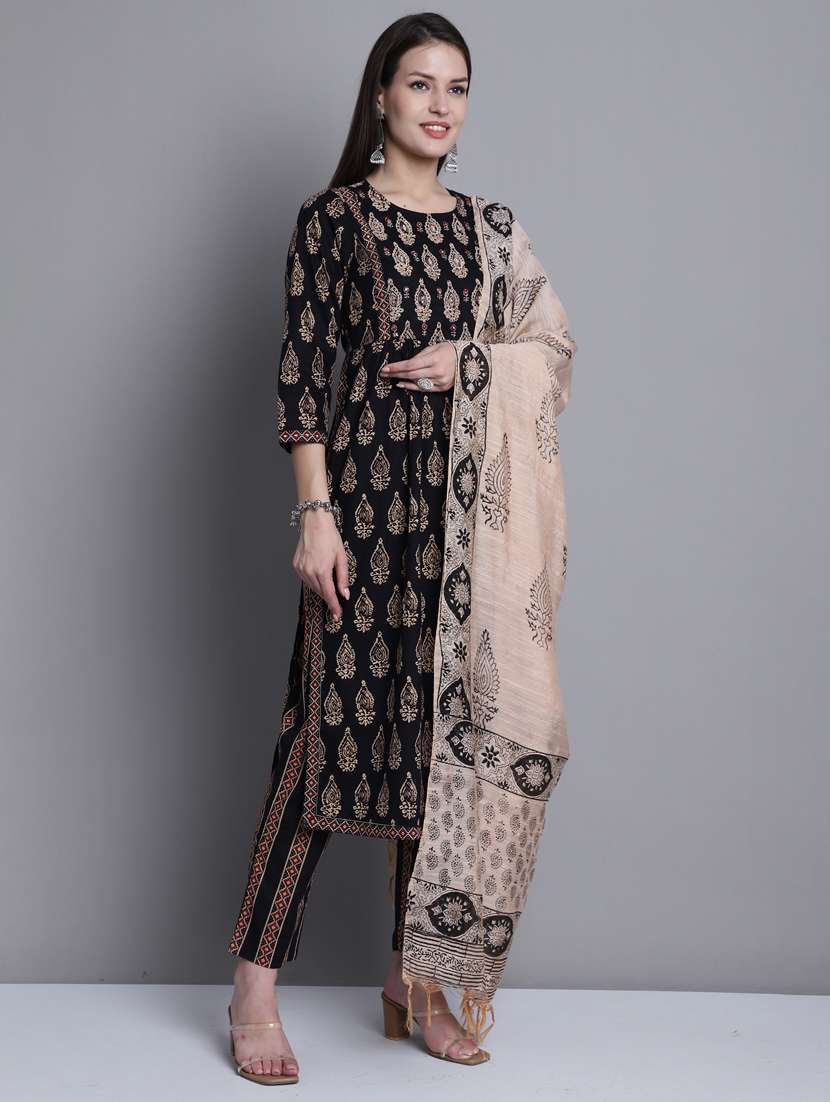 women printed kurta pant set with dupatta - 21558513 -  Standard Image - 2