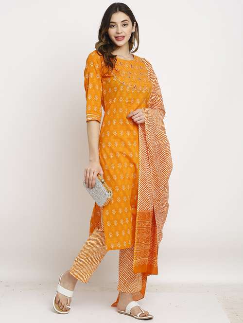 women printed kurta pant set with dupatta - 21558559 -  Standard Image - 0