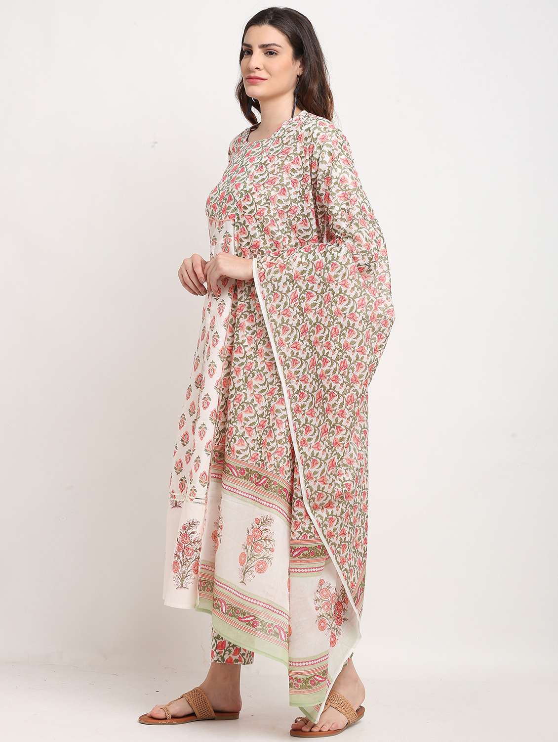 women printed kurta pant set with dupatta - 21558560 -  Standard Image - 2