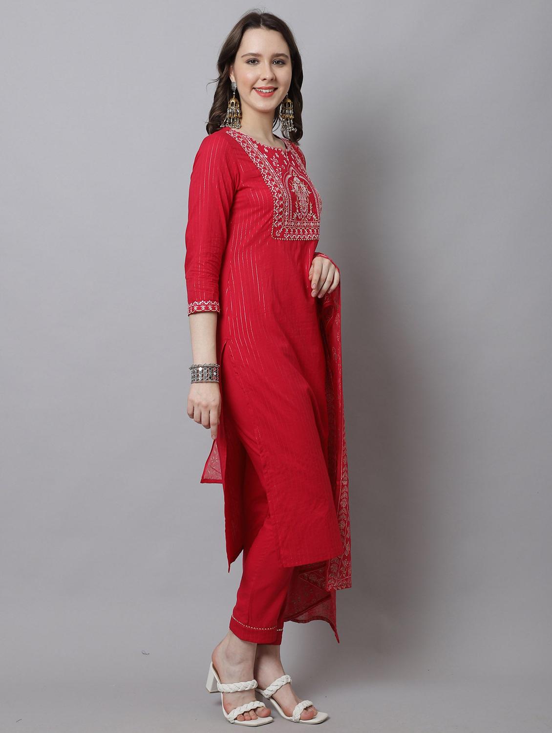 women embroidered kurta pant set with dupatta - 21558613 - Standard Image - 2