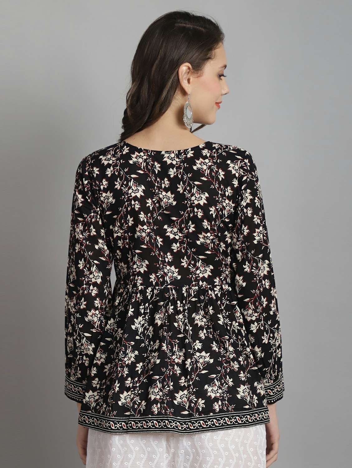 women black floral long sleeve top - 21558620 - Standard Image - 2