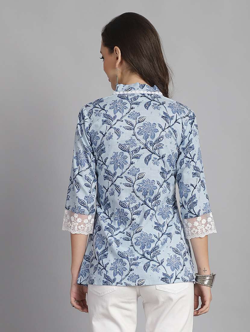 women floral v neck a-line top - 21558621 -  Standard Image - 2