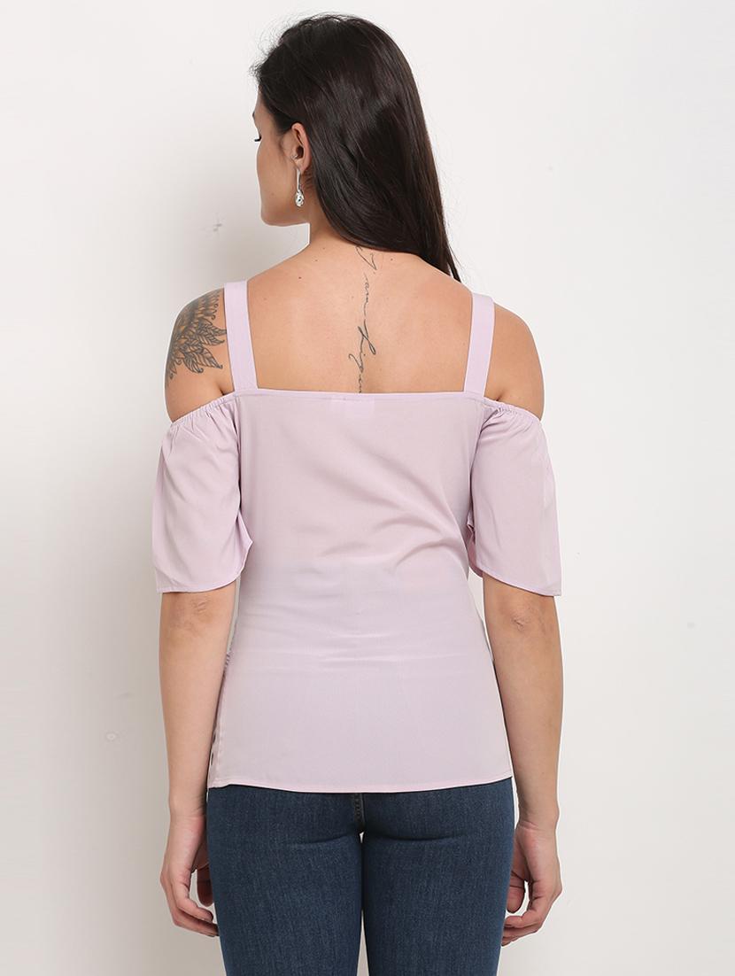 women solid shoulder strap top - 21558663 - Standard Image - 2