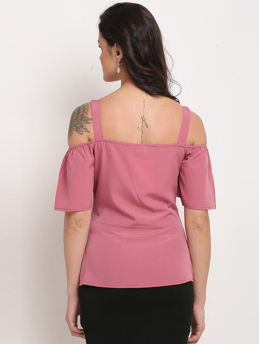 women solid shoulder strap top - 21558664 - Standard Image - 2