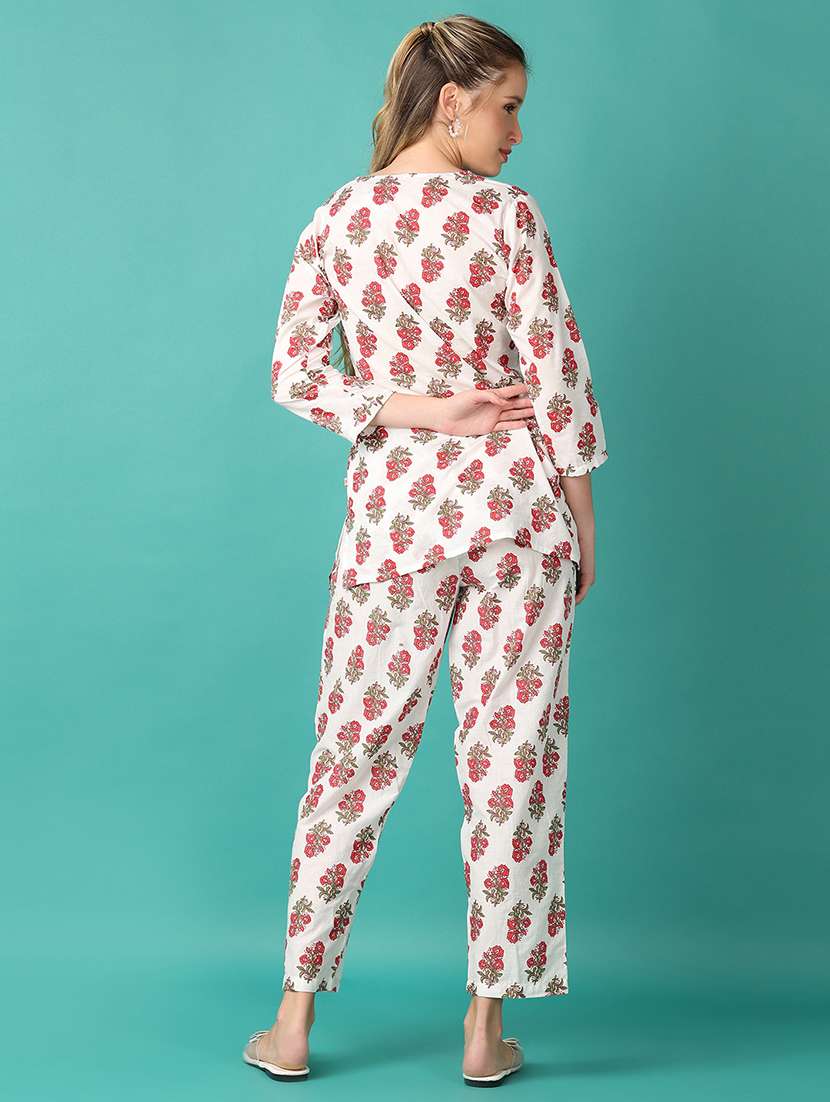 women floral notch neck co-ord set - 21558711 - Standard Image - 2